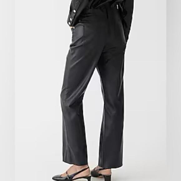 J. Crew black faux leather Slim wide-leg pant - Picture 3 of 13